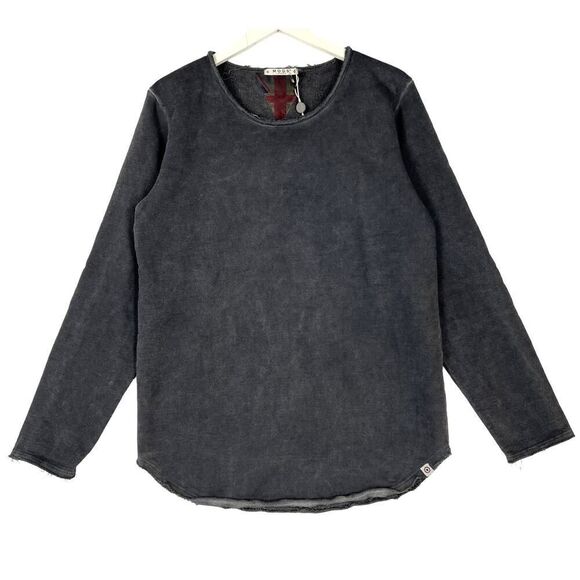 New Mods London Men US L Large 100% Cotton Sweatshirt Long Sleeve Gray Sweater - Picture 1 of 11